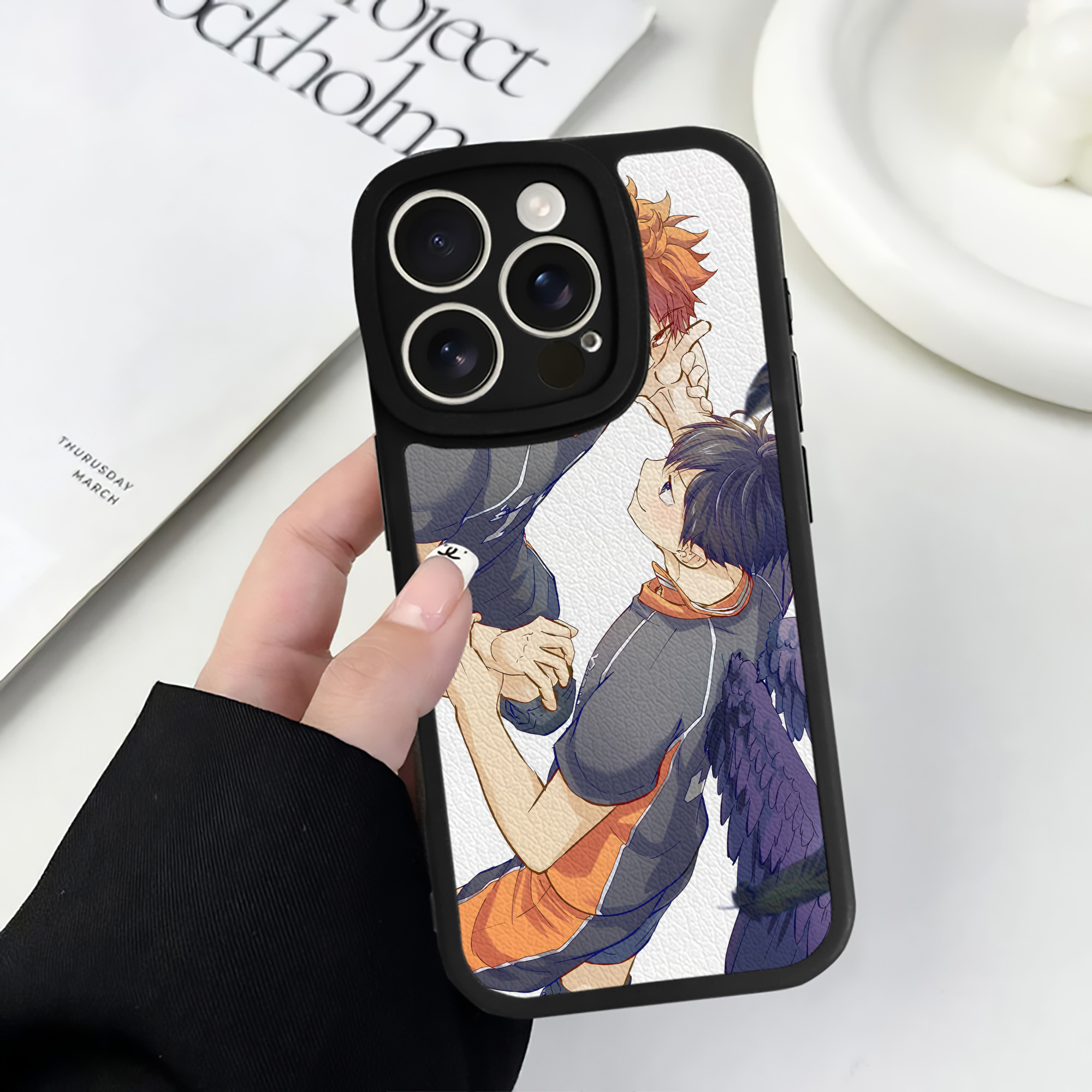（画像用） ハイキュー!! Haikyu!! 【iPhone 16シリーズ対応】シリコンスマホケース（レザー調） 材質：シリコン